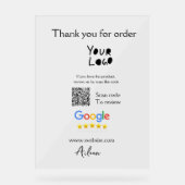 Google review business logo website scan QR-code Acryl Bord (Voorkant)