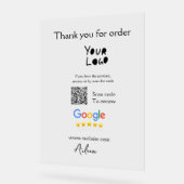Google review business logo website scan QR-code Acryl Bord (Hoek)