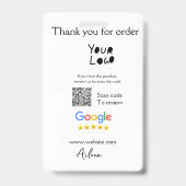 Google review business logo website scan QR-code Badge (Achterkant)