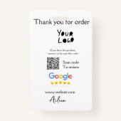 Google review business logo website scan QR-code Badge (Voorkant)