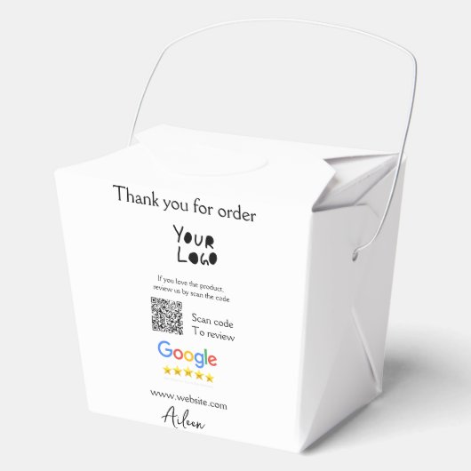 Google review business logo website scan QR-code Bedankdoosjes (Voorkant)