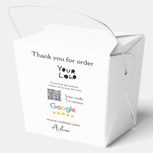 Google review business logo website scan QR-code Bedankdoosjes (Achterkant)