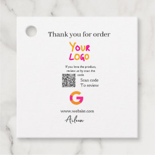 Google review business logo website scan QR-code Bedankjes Labels