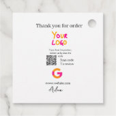 Google review business logo website scan QR-code Bedankjes Labels (Achterkant)