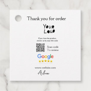 Google review business logo website scan QR-code Bedankjes Labels