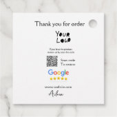 Google review business logo website scan QR-code Bedankjes Labels (Achterkant)