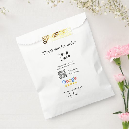 Google review business logo website scan QR-code Bedankzakje (Gezegeld)