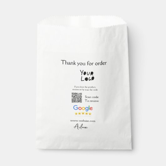 Google review business logo website scan QR-code Bedankzakje (Voorkant)