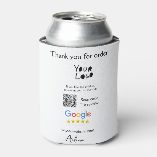 Google review business logo website scan QR-code Blikjeskoeler (Blikje Voorkant)