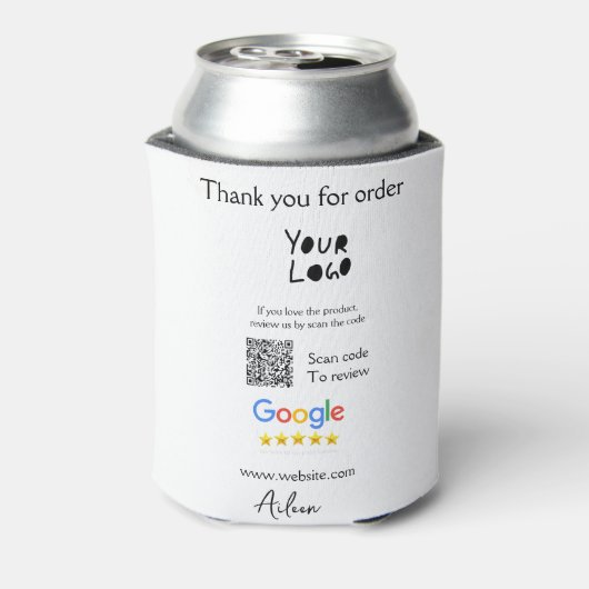 Google review business logo website scan QR-code Blikjeskoeler (Blikje Achterkant)