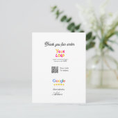Google review business logo website scan QR code Briefkaart (Staand voorkant)
