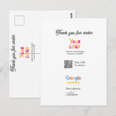 Google review business logo website scan QR code Briefkaart (Voorkant / Achterkant)