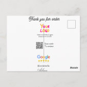 Google review business logo website scan QR code Briefkaart (Achterkant)