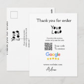Google review business logo website scan QR-code Briefkaart (Voorkant / Achterkant)