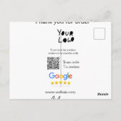 Google review business logo website scan QR-code Briefkaart (Achterkant)