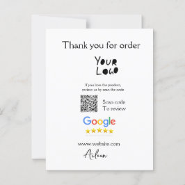 Google review business logo website scan QR-code Briefkaart