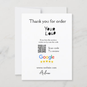 Google review business logo website scan QR-code Briefkaart
