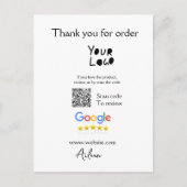 Google review business logo website scan QR-code Briefkaart (Voorkant)