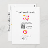 Google review business logo website scan QR code Briefkaart (Voorkant / Achterkant)