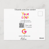 Google review business logo website scan QR code Briefkaart (Achterkant)