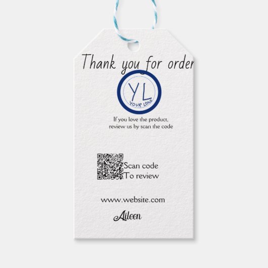 Google review business logo website scan QR code Cadeaulabel (Voorkant)
