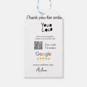 Google review business logo website scan QR-code Cadeaulabel (Voorkant)
