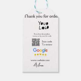 Google review business logo website scan QR-code Cadeaulabel