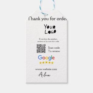 Google review business logo website scan QR-code Cadeaulabel