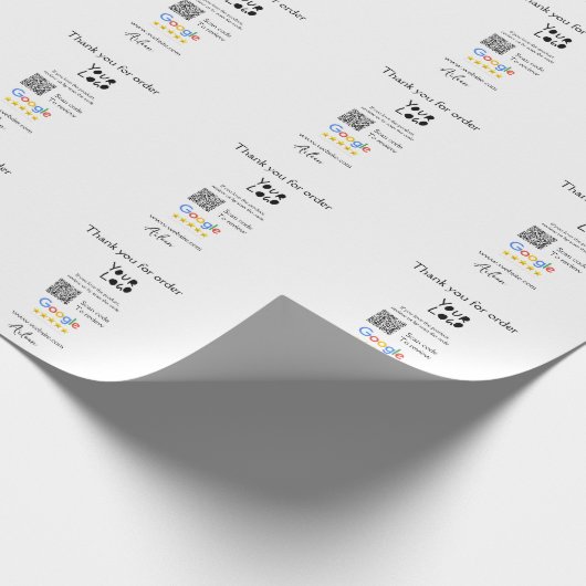 Google review business logo website scan QR-code Cadeaupapier (Hoek)