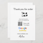 Google review business logo website scan QR-code Feestdagenkaart (Voorkant / Achterkant)