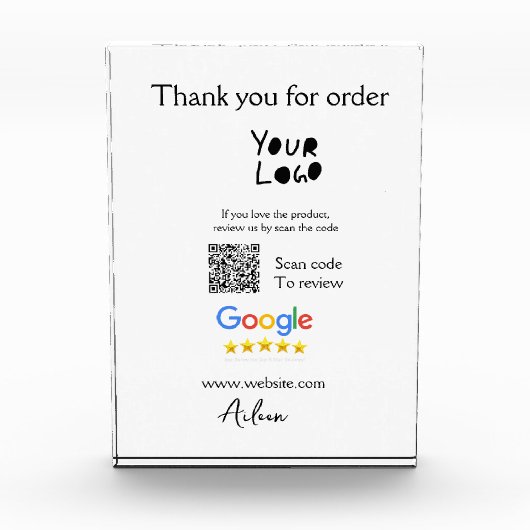 Google review business logo website scan QR-code Fotoblokken (Voorkant)