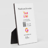 Google review business logo website scan QR code Fotoplaat (Zijkant)