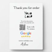 Google review business logo website scan QR-code Fotoplaat (voorkant)