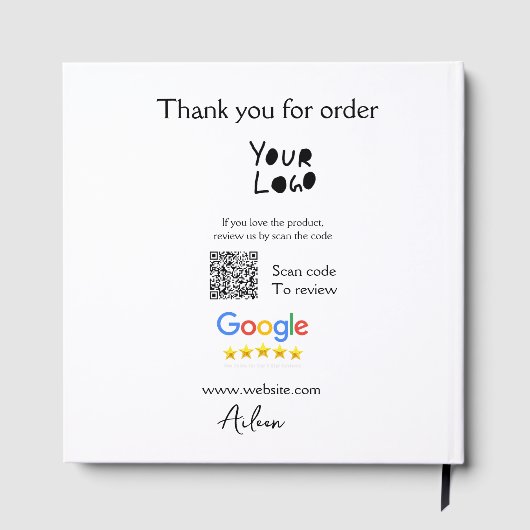 Google review business logo website scan QR-code Gastenboek (Achterkant)