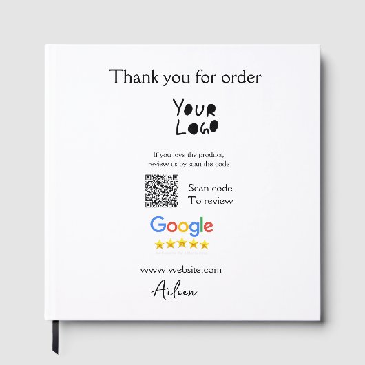 Google review business logo website scan QR-code Gastenboek (Voorkant)