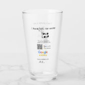 Google review business logo website scan QR-code Glas (Achterkant)
