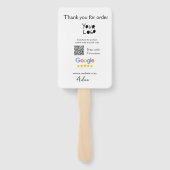 Google review business logo website scan QR-code Handwaaier (Achterkant)