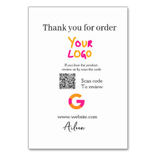 Google review business logo website scan QR-code Kaart