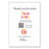 Google review business logo website scan QR-code Kaart (Achterkant)