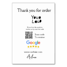Google review business logo website scan QR-code Kaart