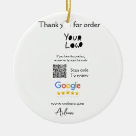 Google review business logo website scan QR-code Keramisch Ornament