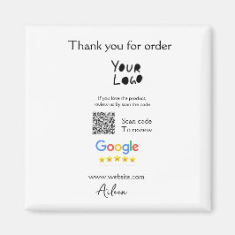 Google review business logo website scan QR-code Magneet