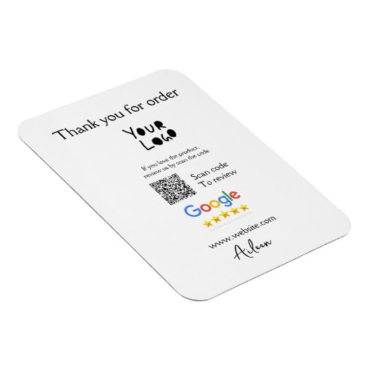 Google review business logo website scan QR-code Magneet (Rechterzijde)