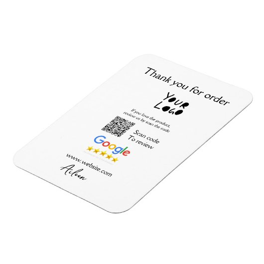 Google review business logo website scan QR-code Magneet (Linkerzijde)