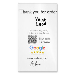Google review business logo website scan QR-code Magnetisch Visitekaartje