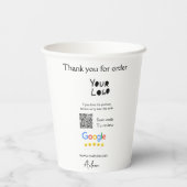 Google review business logo website scan QR-code Papieren Bekers (Achterkant)