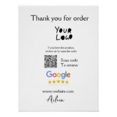 Google review business logo website scan QR-code Perfect Poster (Voorkant)