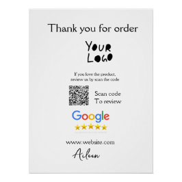 Google review business logo website scan QR-code Perfect Poster