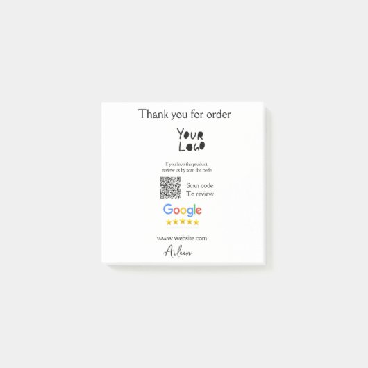 Google review business logo website scan QR-code Post-it® Notes (Voorkant)