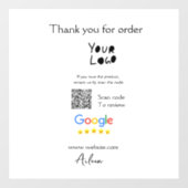 Google review business logo website scan QR-code Raamsticker (Vel)
